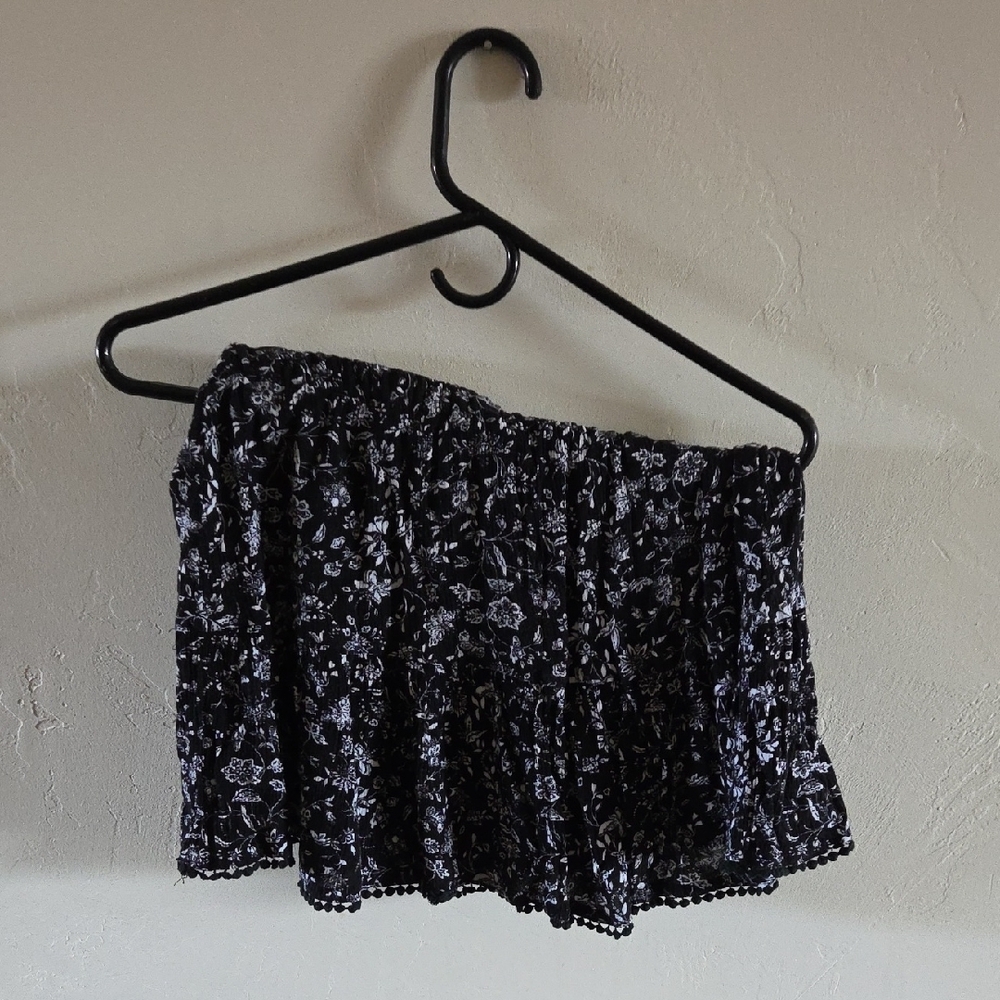 Floral Black and White Skirt